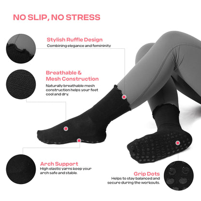 CoolMate Women’s Non-Slip Pilates Yoga Socks