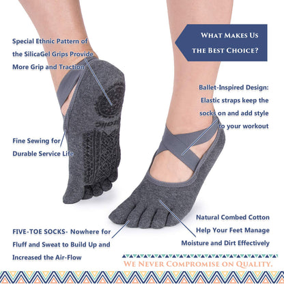Ozaiic Women’s Non-Slip Yoga Socks with Grips