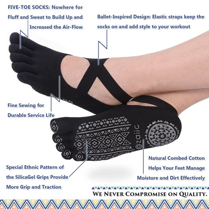 Ozaiic Women’s Non-Slip Yoga Socks with Grips
