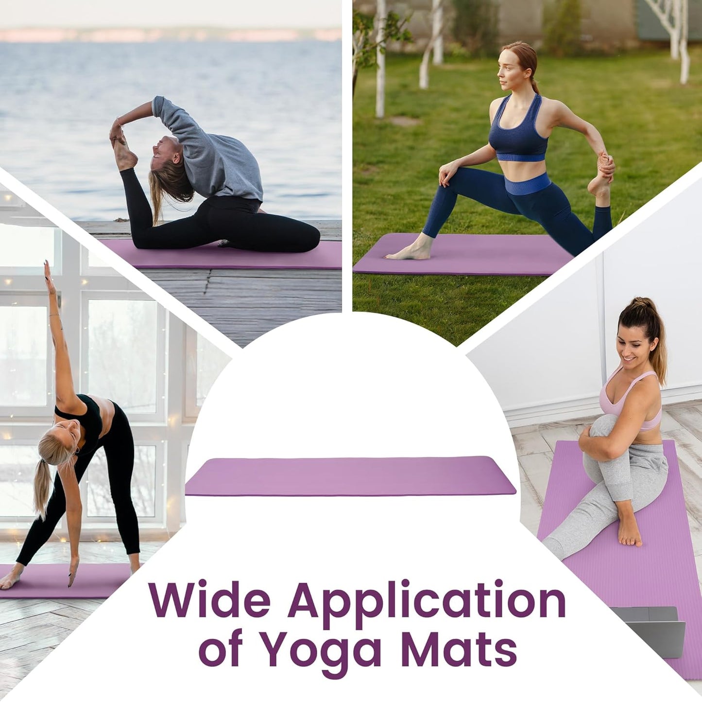Extra Thick 1/2" High-Density Yoga Mat with Strap