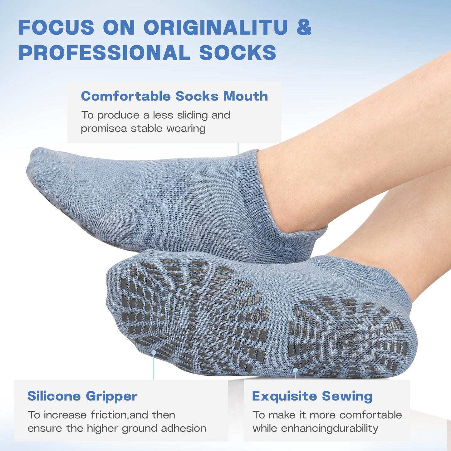 unenow Women’s Non-Slip Pilates Socks (5 Pairs)