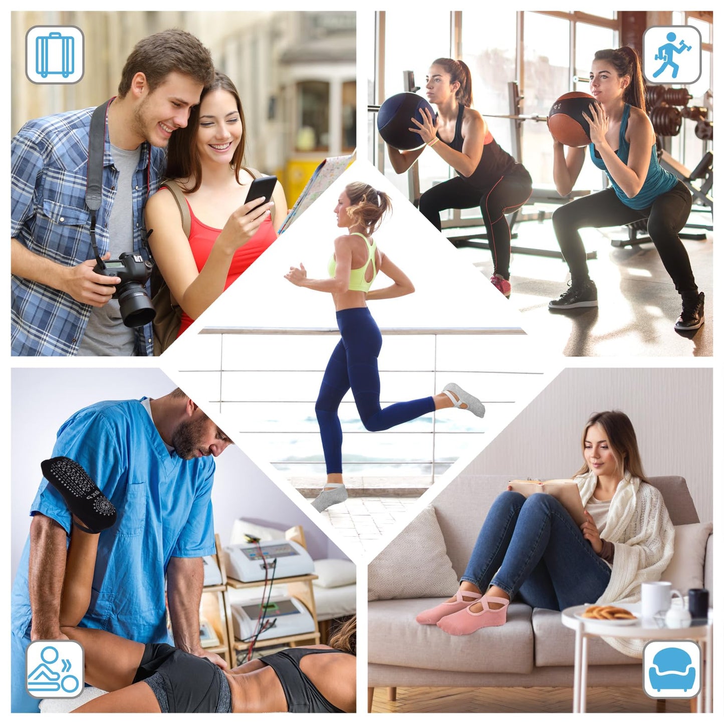 BKP Non-Slip Yoga & Pilates Grip Socks for Women