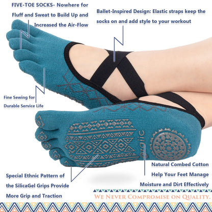 Ozaiic Women’s Non-Slip Yoga Socks with Grips