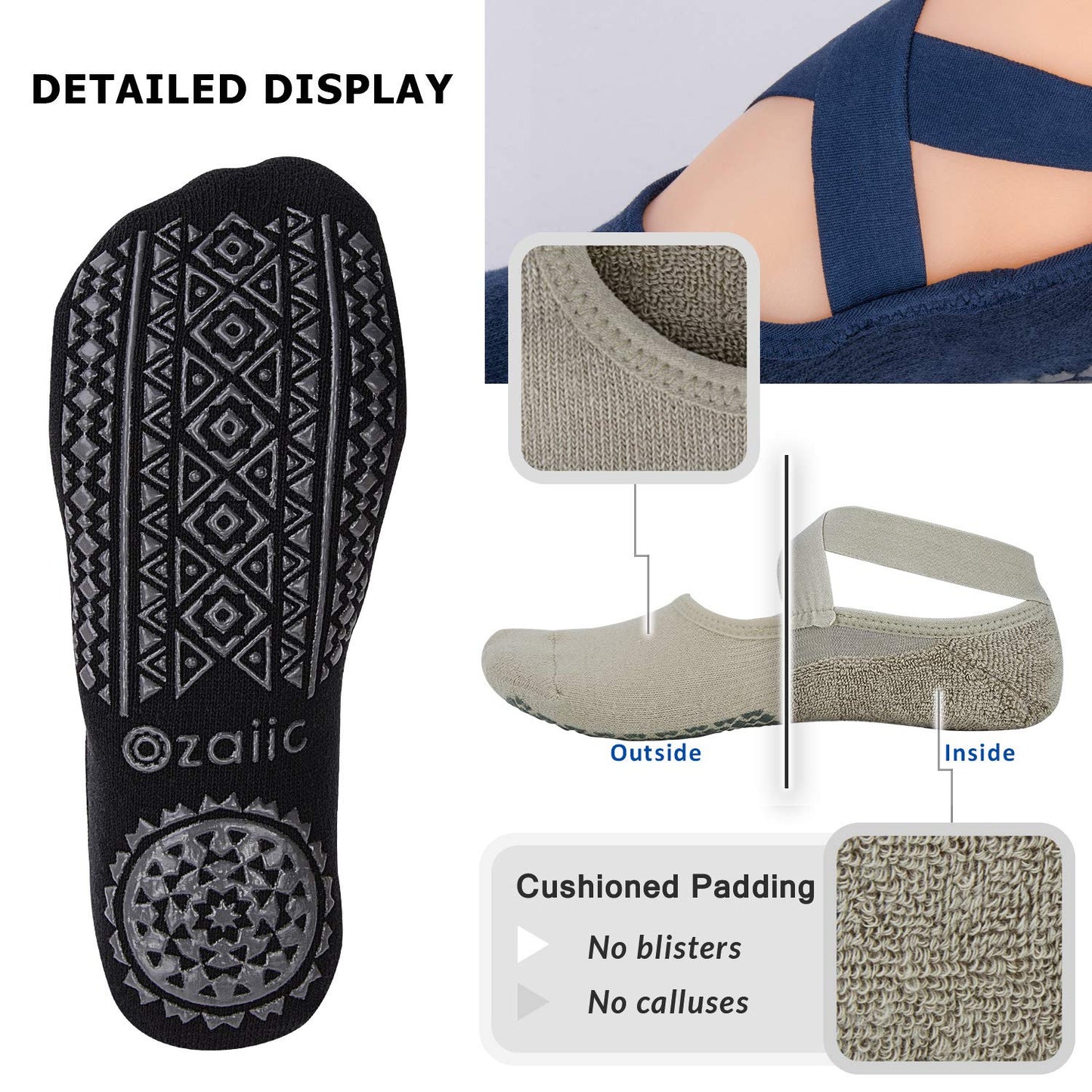 Ozaiic Non-Slip Yoga Socks for Women