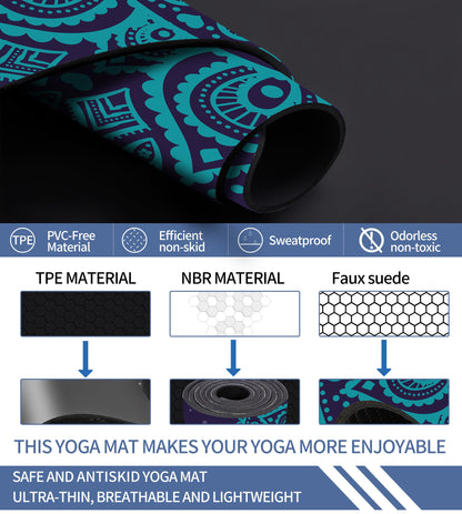 Cifupy Double-Sided Non-Slip Yoga Mat with Strap & Bag