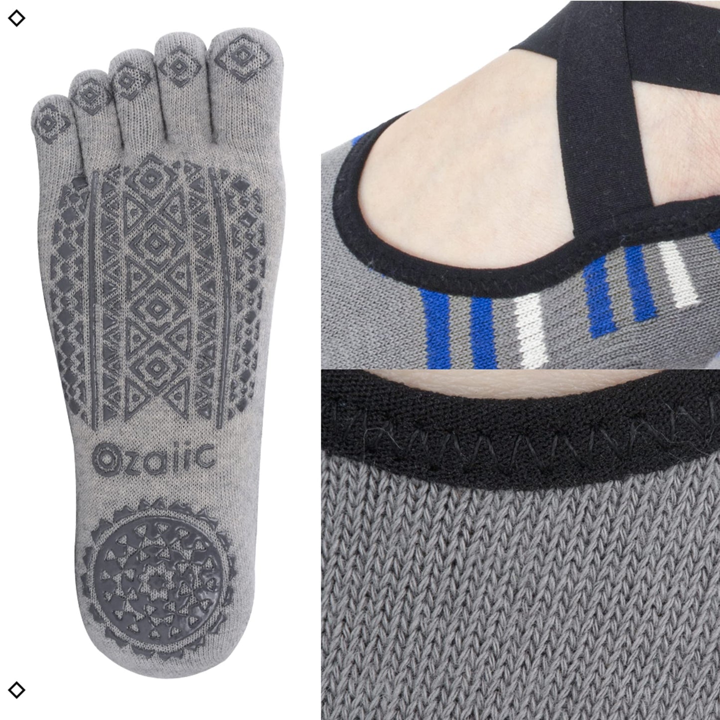 Ozaiic Women’s Non-Slip Yoga Socks with Grips