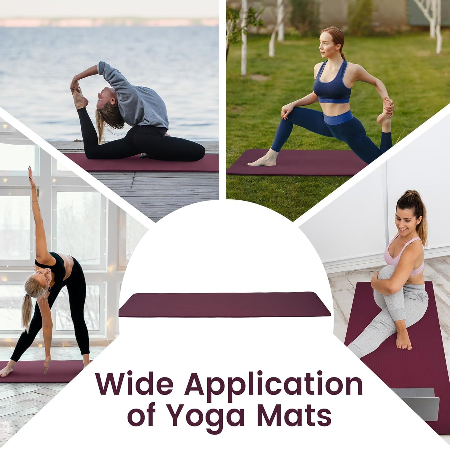 Extra Thick 1/2" High-Density Yoga Mat with Strap