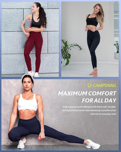 CAMPSNAIL 4-Pack Women’s High Waisted Leggings
