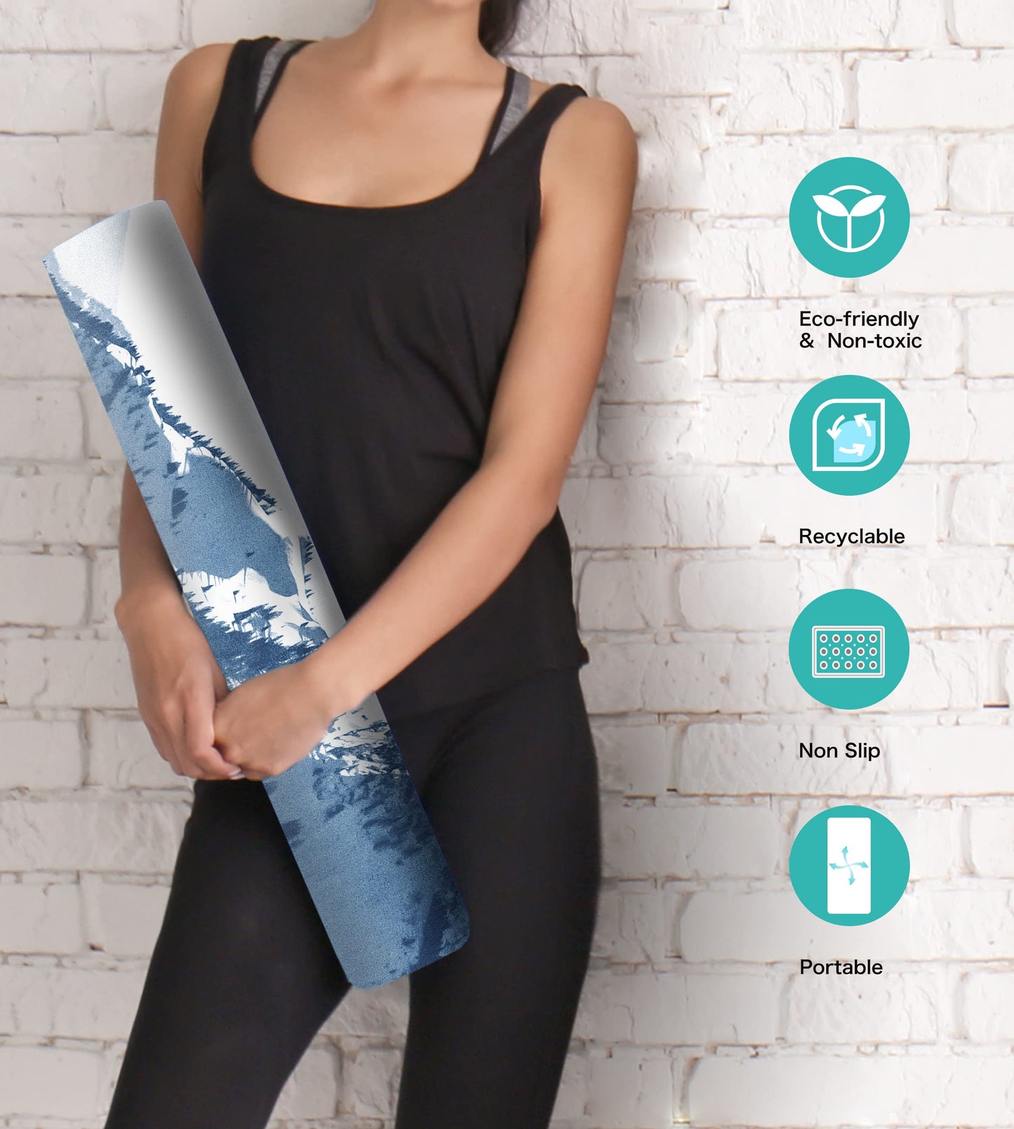 Non-Slip TPE Yoga & Exercise Mat with Strap