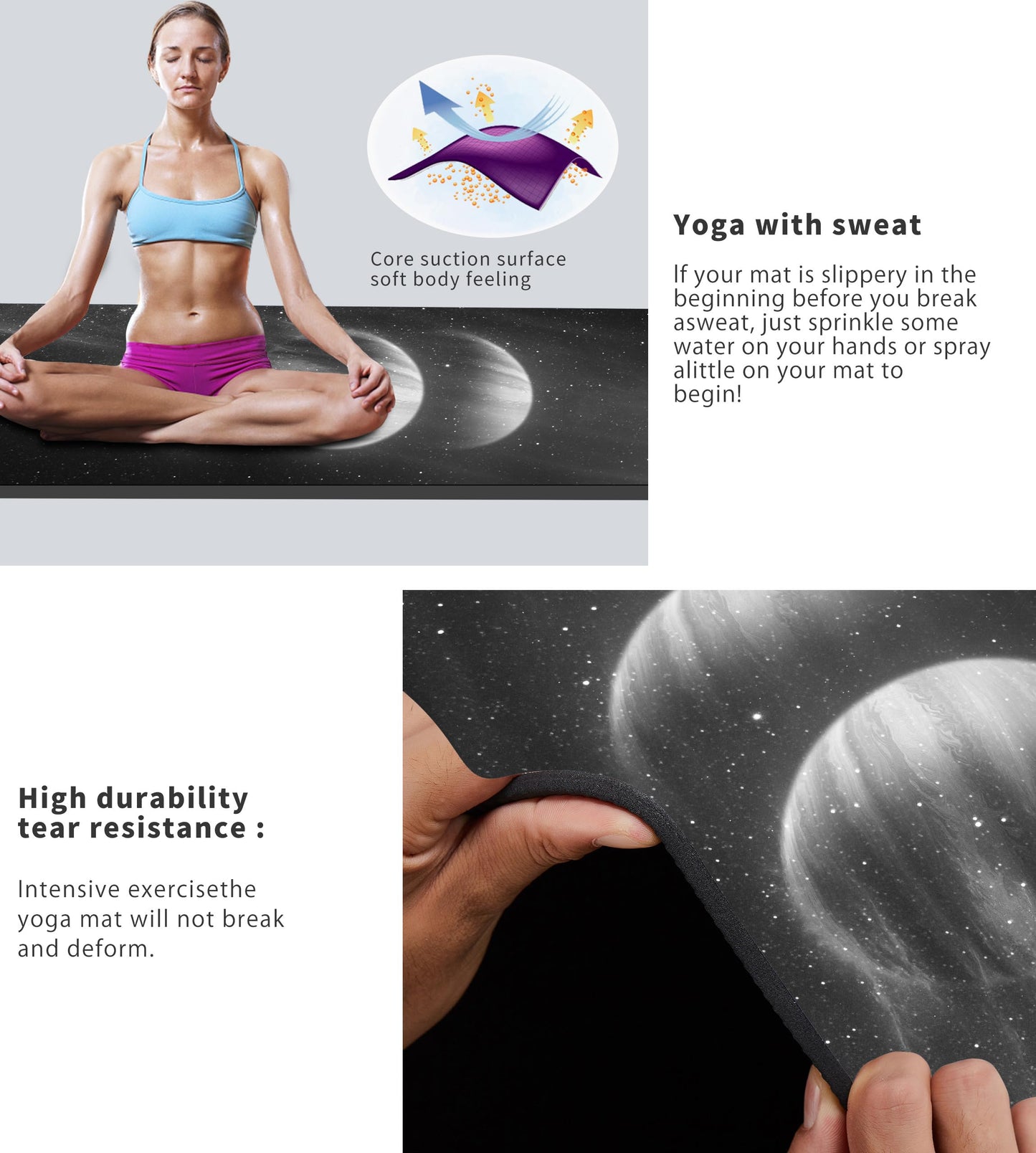 Cifupy Double-Sided Non-Slip Yoga Mat with Strap & Bag