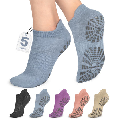 unenow Women’s Non-Slip Pilates Socks (5 Pairs)