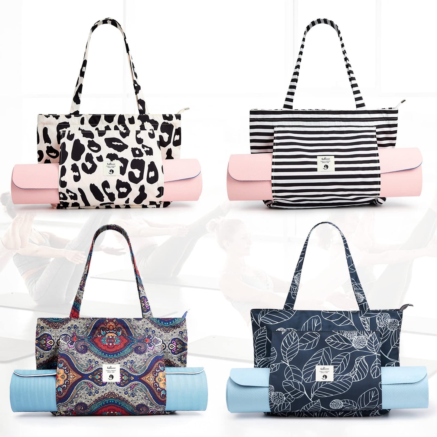 WLLWOO Yoga Mat Tote Bag for Women