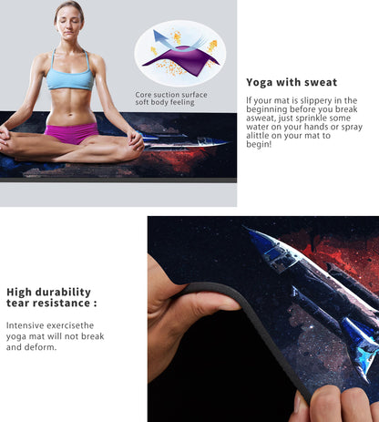 Cifupy Double-Sided Non-Slip Yoga Mat with Strap & Bag