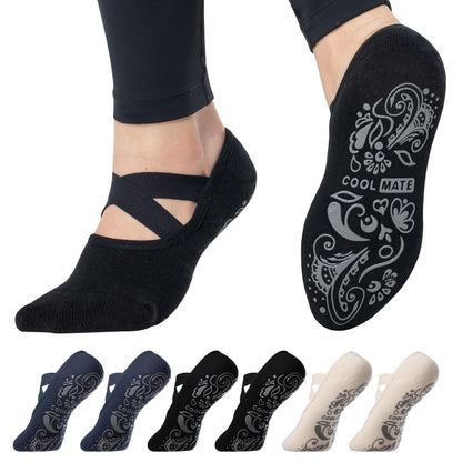 CoolMate Women’s Non-Slip Pilates Yoga Socks
