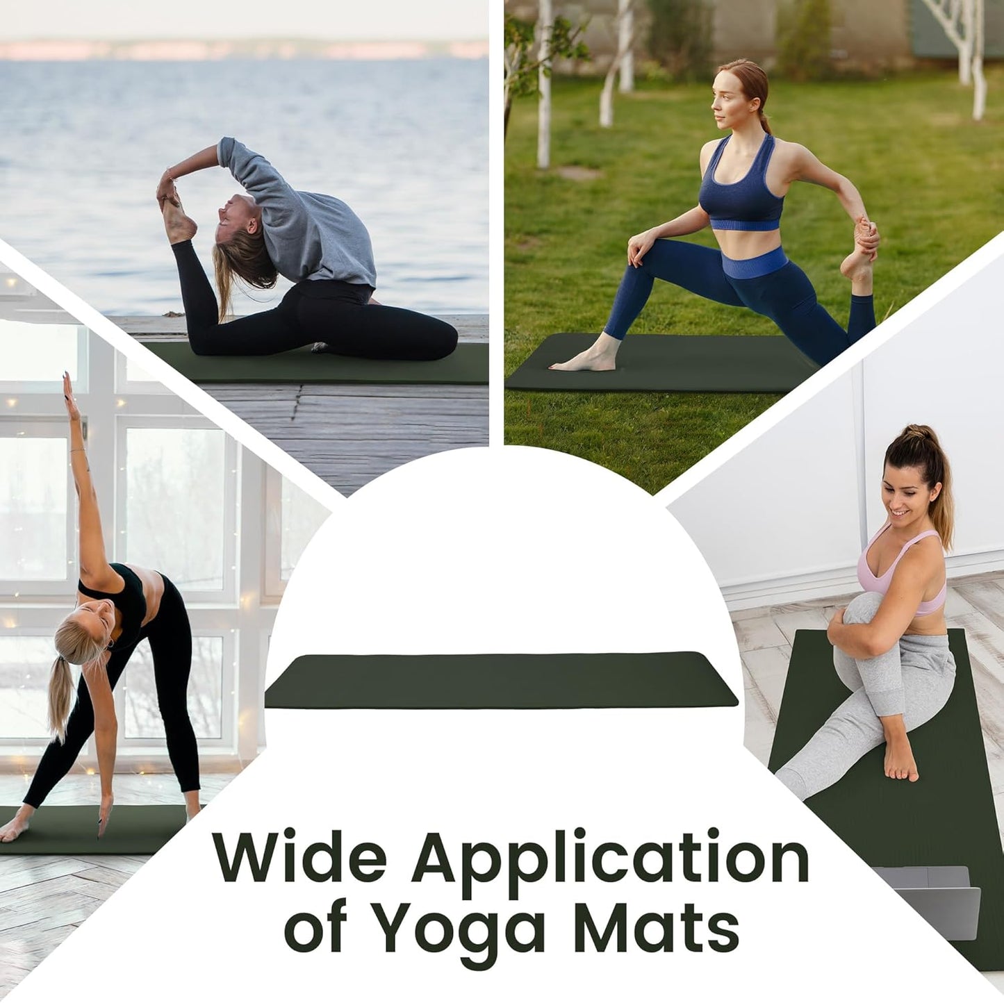 Extra Thick 1/2" High-Density Yoga Mat with Strap