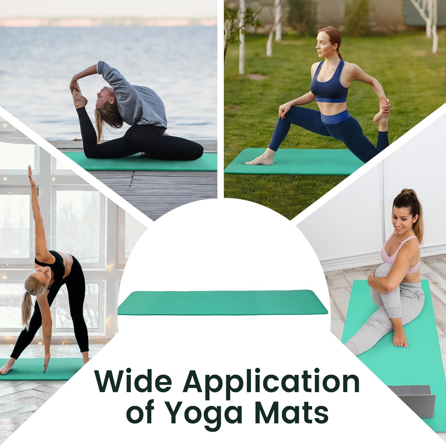 Extra Thick 1/2" High-Density Yoga Mat with Strap