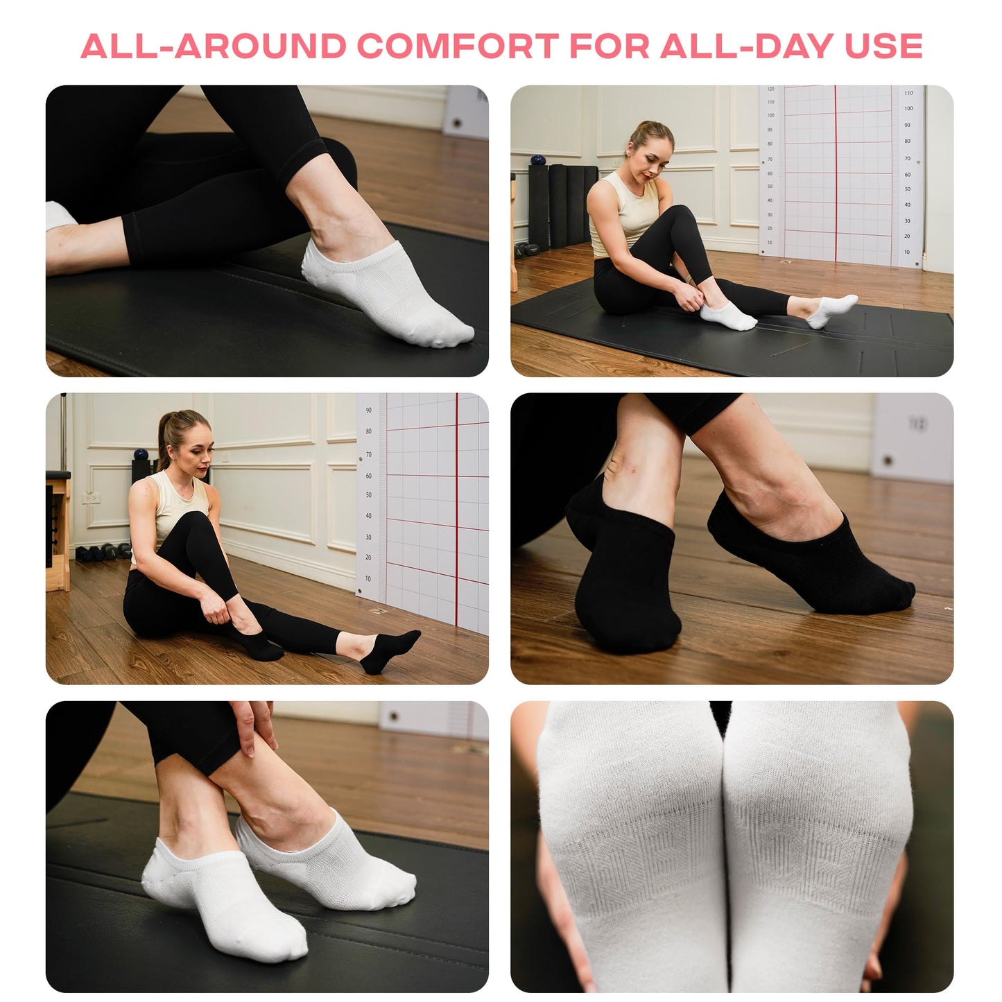 CoolMate Women’s Non-Slip Pilates Yoga Socks