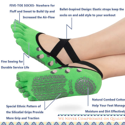 Ozaiic Women’s Non-Slip Yoga Socks with Grips