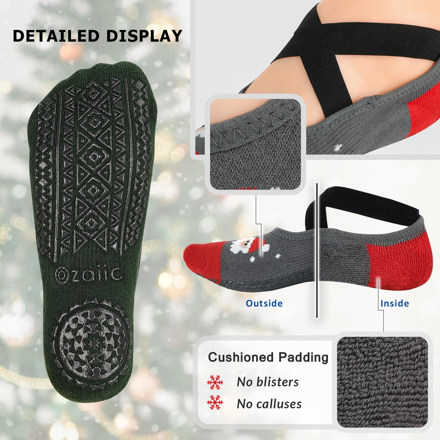 Ozaiic Non-Slip Yoga Socks for Women