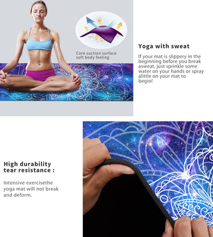 Cifupy Double-Sided Non-Slip Yoga Mat with Strap & Bag