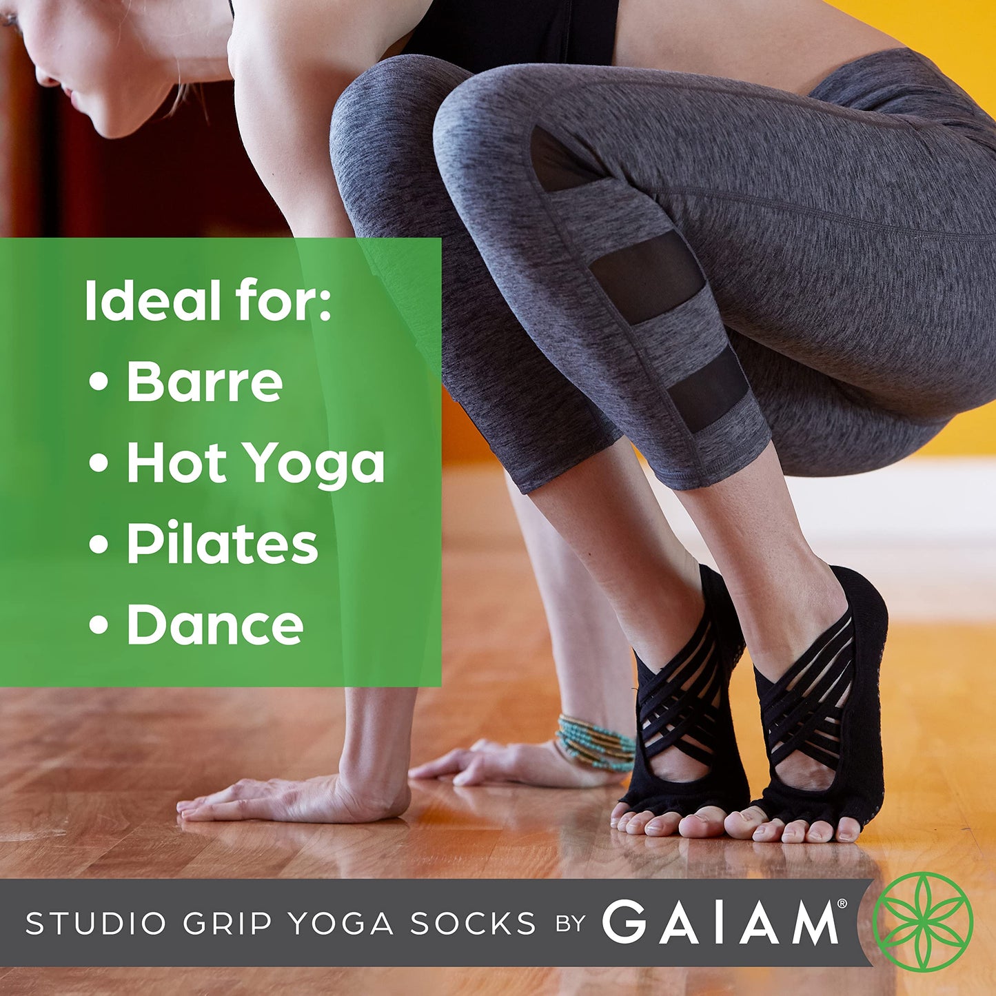 Gaiam Grippy Studio Yoga Socks for Better Grip
