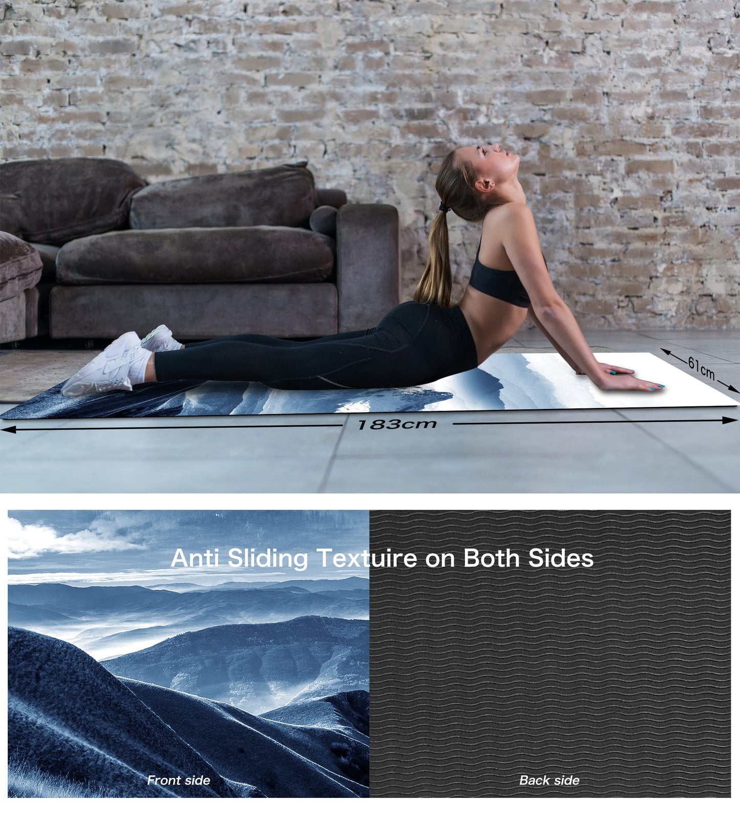 Non-Slip TPE Yoga & Exercise Mat with Strap
