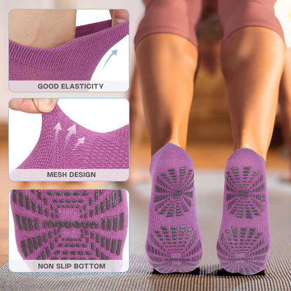 unenow Women’s Non-Slip Pilates Socks (5 Pairs)